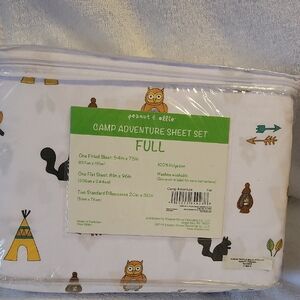 Camp Adventure Sheet Set - Full - White with Multicolor Design